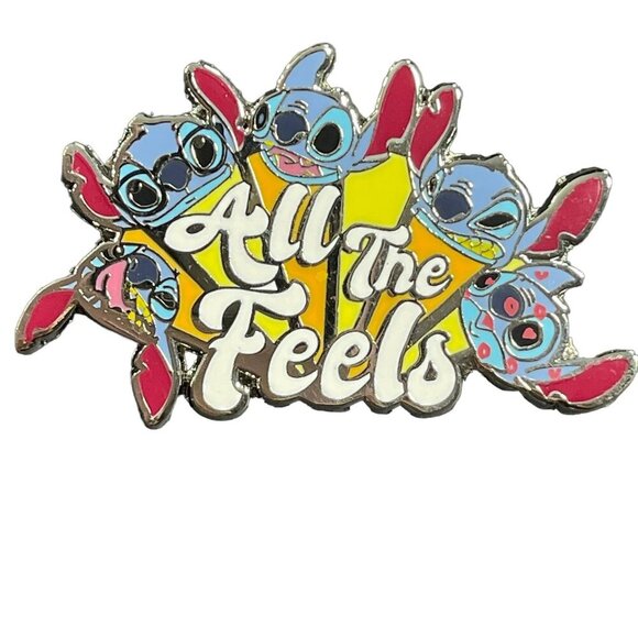 Disney Stitch Feels Happy Trading Pin Badge Lapel Pin Brooch Accessories Jewelry - Picture 1 of 11